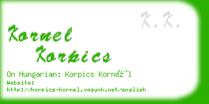 kornel korpics business card
